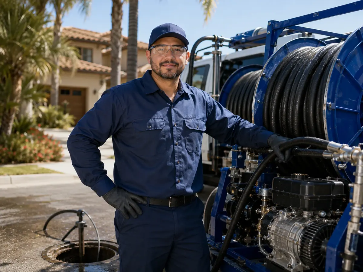 Hydro jet sewer cleaning in Coachella